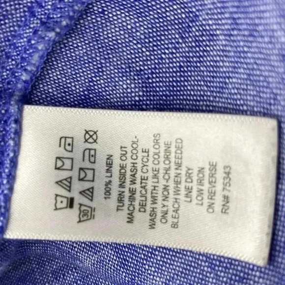 Sigrid Olsen Linen Shift Dress Womens medium Blue Pink Short Casual Sleeveless - Picture 3 of 10